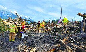 The site of the massive mudslide that struck Oso