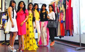 Artists and fashion designers during an art and fashion exhibition at Artistry Studio on Thursday.