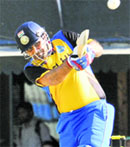 Virender Sehwag hit 67 runs off 35 balls to help Delhi beat Punjab in Mohali on Thursday. Tribune Photo: Vicky Gharu