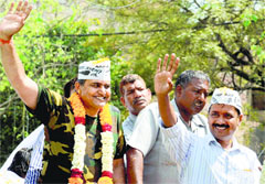 AAP chief Arvind Kejriwal in New Delhi on Friday. PTI