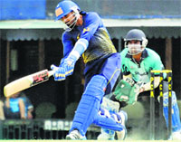 Harbhajan Singh smashed a 50-ball 78, including four sixers and nine fours, as Punjab beat Services. Tribune Photo