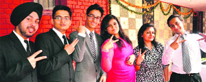 (From left) Young voters Chamanpreet Singh, Siddharth, Umesh Gaur, Anjshka, Deeksha and Gunjan Chand at CIHM in Sector 42, Chandigarh.