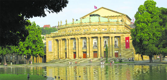 The historic Opera Theatre building in Stuttgurt was damaged during the Second World War but has been reconstructed since