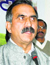 State Congress president Sukhvinder Singh Sukhu addresses mediapersons in Shimla on Sunday