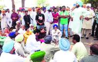 Rampura residents block road after the accident in Bathinda on Monday. a tribune photograph