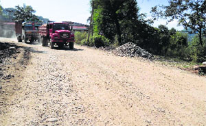 The pathetic condition of the Samba-Mansar road. 