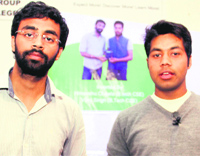 The students with the speedometer made by them at ONGC Club in Dehradun on Tuesday. A Tribune photograph