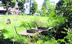 A public park in a deplorable condition at Gandhi Nagar in Jammu