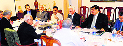 Governor NN Vohra chairs a meeting of the Sher-i-Kashmir University of Agricultural Sciences and Technology at Raj Bhawan in Jammu on Wednesday