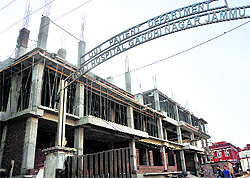 The under-construction 200-bedded Maternity Hospital at Gandhi Nagar in Jammu