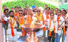All for a cause: Shiv Sena activists hold a rally against drug abuse at Jallianwala Bagh in Amritsar on Thursday