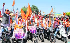 All for a cause: Shiv Sena activists hold a rally against drug abuse at Jallianwala Bagh in Amritsar on Thursday