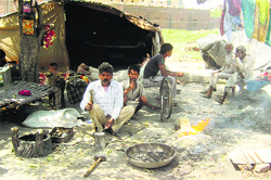 A member of the Gadia Lohar community in Panipat. A Tribune photo