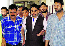 Relatives of Divya Chouhan who died in a road accident in Jalandhar on Thursday