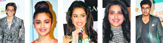 Ranveer Singh, Alia Bhatt, Shraddha Kapoor, Parineeti Chopra, Arjun Kapoor