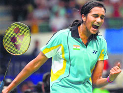 PV Sindhu beat Japans Shizuka Uchida 21-17, 17-21, 21-16 to enter the quarterfinals of the Singapore Open on Thursday.
