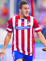 Atletico Madrids Koke celebrates after scoring against Barcelona in Madrid on Wednesday.