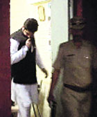 The accused in police custody.