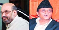 Amit Shah (L) and Azam Khan