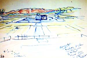 Le Corbusiers sketch of the Pinjore Gardens