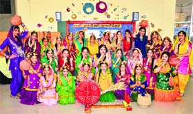 Students don traditional attire to celebrate Baisakhi at Spring Dale Public School in Ludhiana.