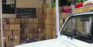 Liquor seized by the police at Phase XI in Mohali.
