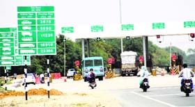 A view of the toll plaza at Makdauli village on the outskirts of Rohtak on Panipat road.