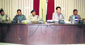 Expenditure Observer Abhay Kumar addresses a meeting in Chamba on Monday.