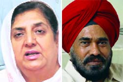 Rajinder Kaur Bhattal (L) is poll campaign chief; SS Dullo is coordination panel head