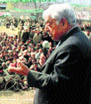 The PDP patron addressing a rally in the Valley.