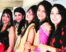 Students of the University Institute of Applied Management Sciences during their farewell function at Panjab University in Chandigarh on Tuesday