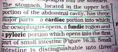 A paragraph from the NCERT biology textbook which has errors.