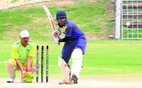 A match between Ahmedabad and Hyderabad zones under way. Tribune photo: S Chandan