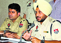 MS Dhesi,ADC-Crime, addresses a press conference in Ludhiana on Wednesday