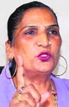 Santosh Mahant interacts with The Tribune in Bathinda on Thursday. photo: Vijay Kumar
