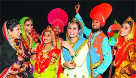 Students of the Government College of Art perform during their annual function at Tagore Theatre on Thursday.