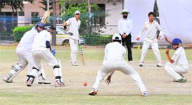A match between Amritsar and Mohali for the ML Markan Trophy under way at the MCA ground in Phase IX, Mohali, on Thursday.