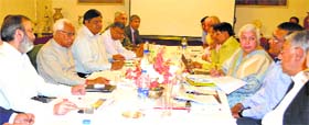 Governor NN Vohra chairs the managing committee meeting of the Indian Red Cross Society, J&K, at Raj Bhawan in Jammu on Thursday.