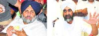 Sukhbir Badal (L) and Manpreet Badal