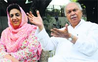Rajinder Bhattal and Surinder Singla in Chandigarh on Thursday. Tribune photo: Vicky Gharu