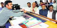 BJP candidate Narinder Thakur files nomination papers in Sujanpur on Friday