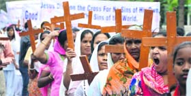 Christians take out a march in Ludhiana on Good Friday.