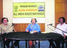 Station director of All India Radio, Bathinda, Rajiv Arora (centre) during a panel discussion on Sunday