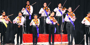 Students perform during the talent fiesta competition at Mussoorie International School in Mussoorie on Sunday.