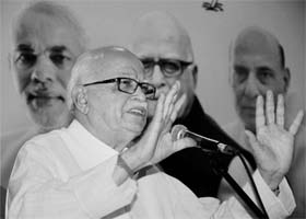 LK Advani interacts with doctors and advocates during an election campaign meeting in Ahmedabad on Sunday