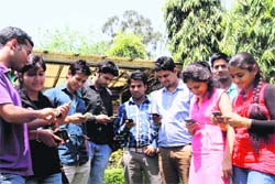 Politicians utilise the social media and networking sites to woo young voters for the coming Lok Sabha elections. A Tribune photograph