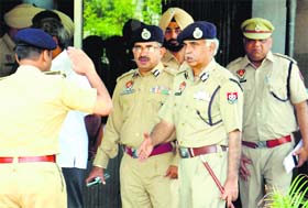 DGP Suresh Arora during his visit to Ludhiana to inspect security arrangements ahead of Narendra Modi's rally