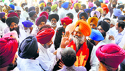 SAD candidate from Anandpur Sahib Prem Singh Chandumajra meets voters in Mohali