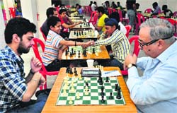 Chess matches being played at St Xaviers Senior Secondary School. Tribune photo: Parvesh Chauhan