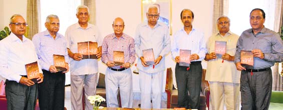 Governor NN Vohra at a book release function at Raj Bhawan in Jammu on Thursday. A Tribune photo